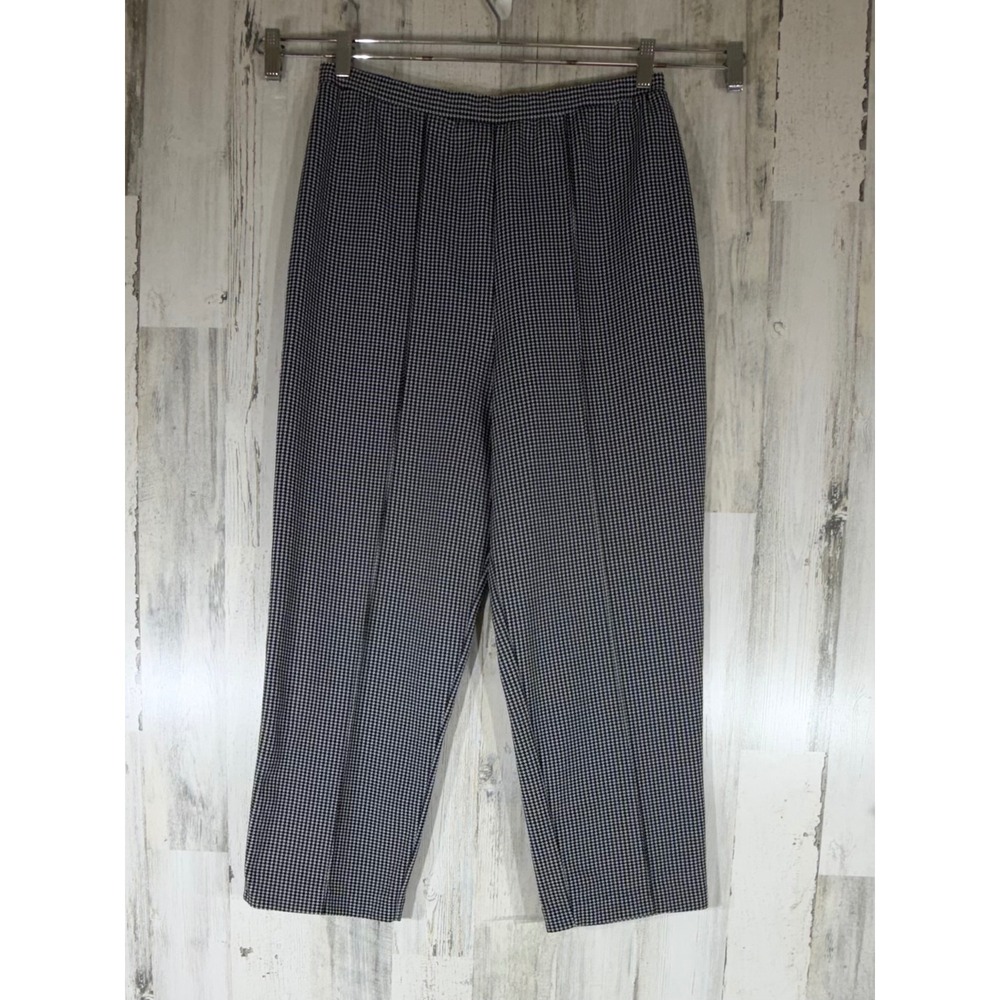 Stockton Pull On Pants Medium Black White Houndstooth High Rise Vintage 80s 80s